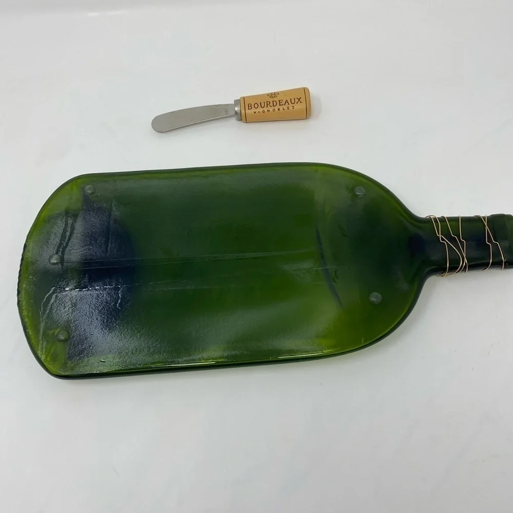 NEW - Handmade Wine Bottle Charcuterie Board Set
